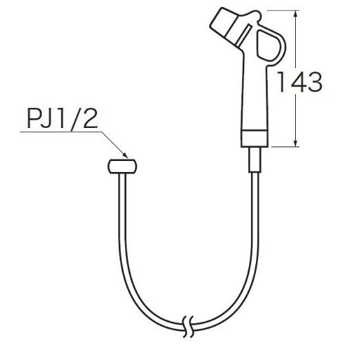 SANEI トイレ部品 ノズルウォッシャ 水流切替 1.3m PN73F-13｜sapphire98｜03