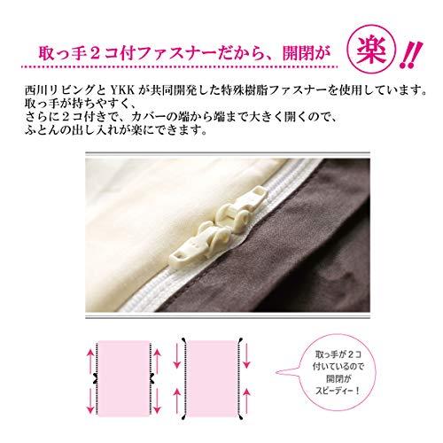 西川 (nishikawa) ミーィ 肌に優しいコットン100% 掛け布団カバー シングル サックス 吸水性にも優れ やわらかな手触り スナップ｜sapphire98｜05