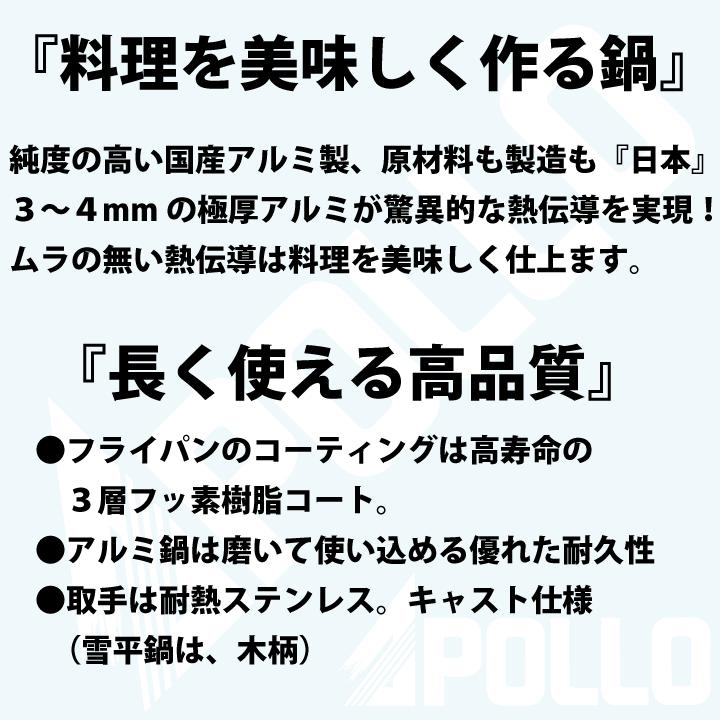 nakao（ナカオ） 中尾アルミ製作所 アルミ 鍋 3点 セット アルミ 雪