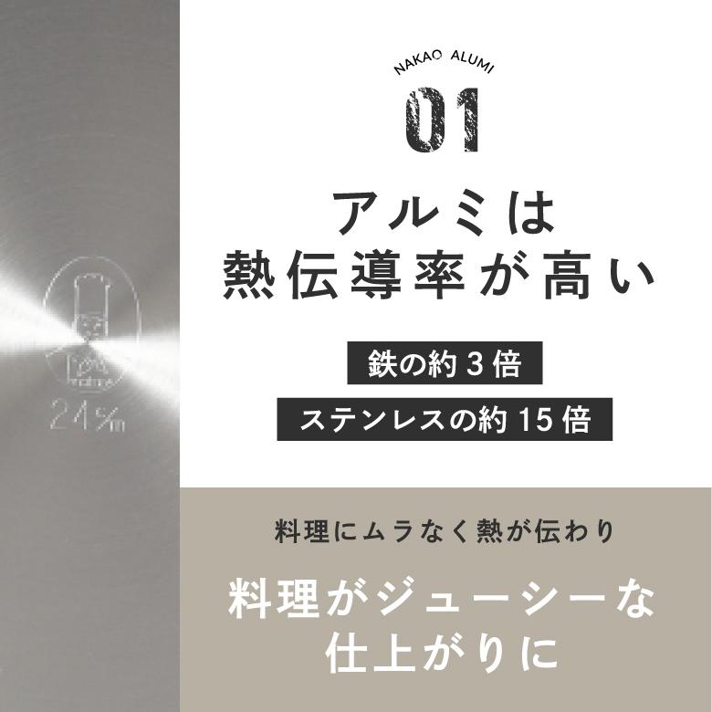 nakao（ナカオ） 中尾アルミ製作所 シルクフライパン深型 N-164 24cm