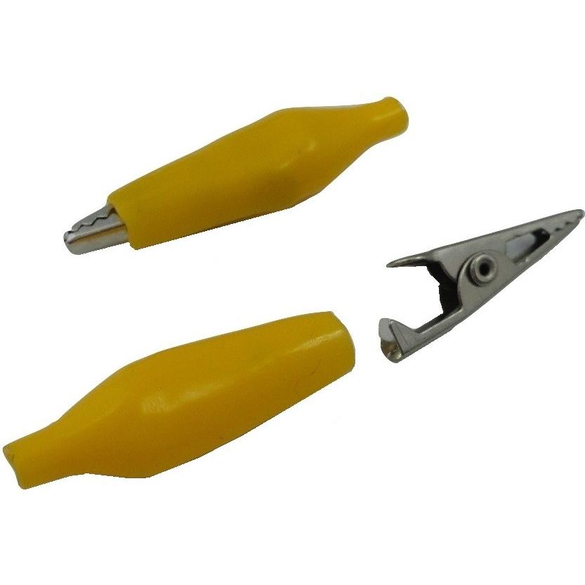 幅約3mm 全長約36.7mm みのむしクリップ 自作用 黄色 5個入 ＜1zi-061