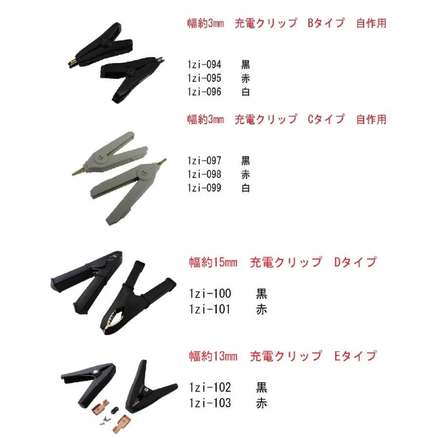 U字端子4mm＋みのむしリップ コード付約900mm 赤黒各1個入 ＜1zi-160