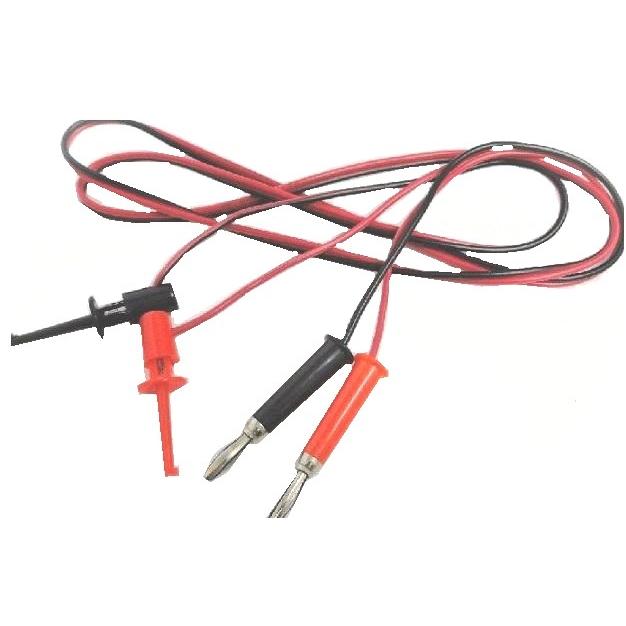 3mm穴用テスター フックタイプICクリップ コード長約500mm 赤黒各1本
