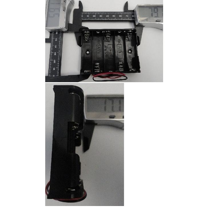 単三 5本 電池ボックス コード付 約79.1×約59.1×厚約17.1mm 1個