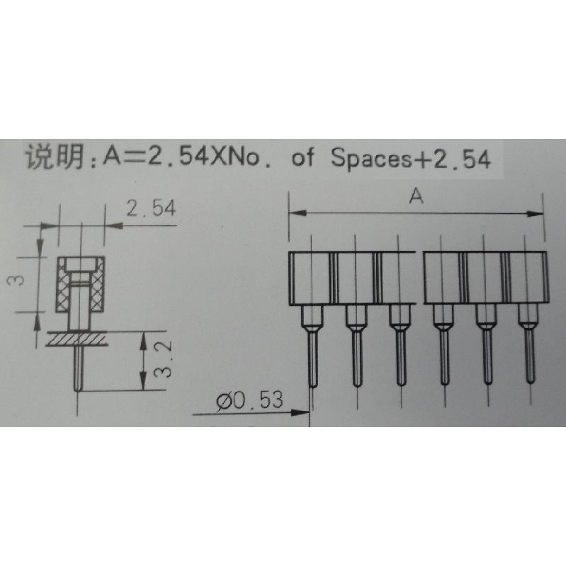 1×40=40P 分割可丸ピンソケット 2.54mmピッチ 2個入 <con-073>|sapporo-boueki|02