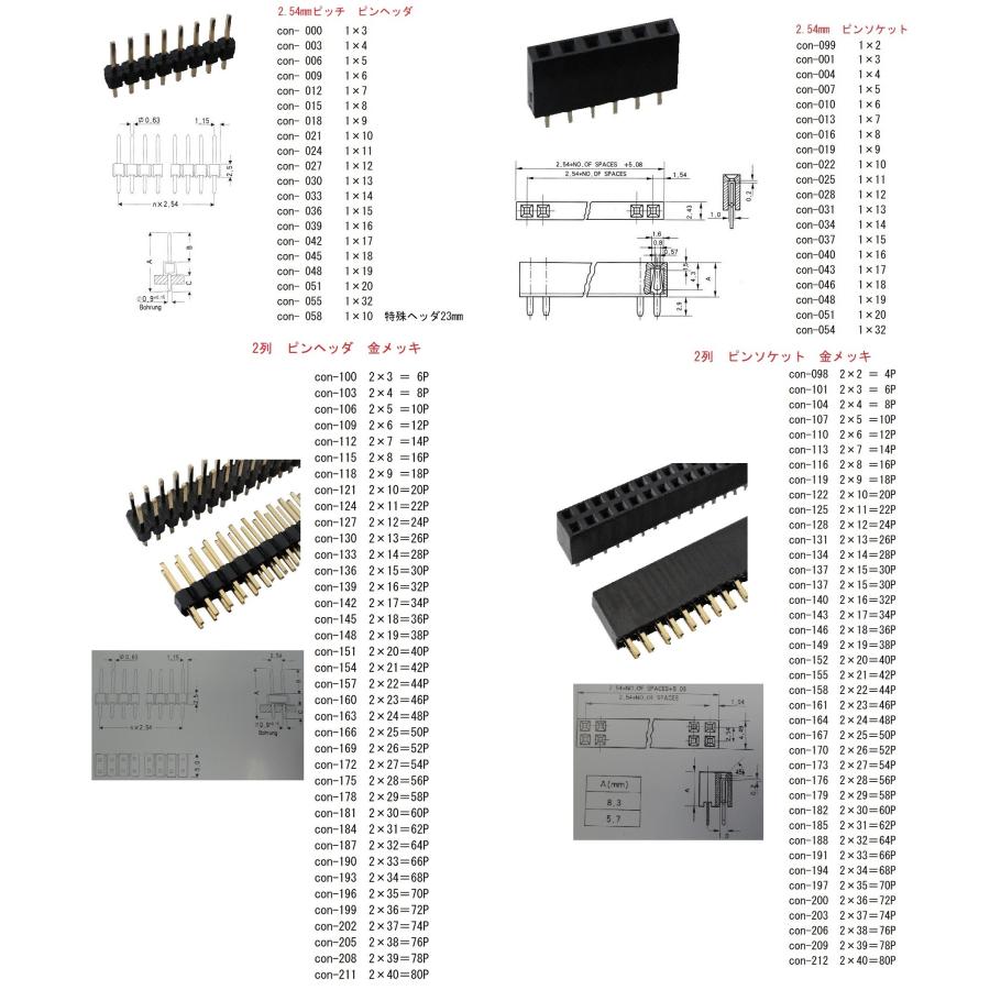 フラットケーブル2.54mm用　切り売り　最大10Pでお使いください　長さ1m　＜con-267＞｜sapporo-boueki｜04