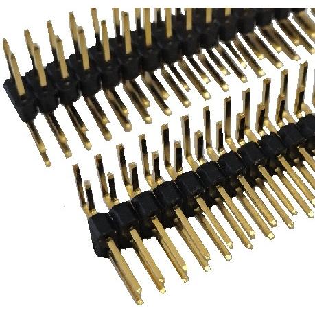 2×4=8P L字90度 ピンヘッダ 金メッキ 2.54mmピッチ 4個入 2×4=8P L字90度 ピンヘッダ 金メッキ 2.54mmピッチ 4個入