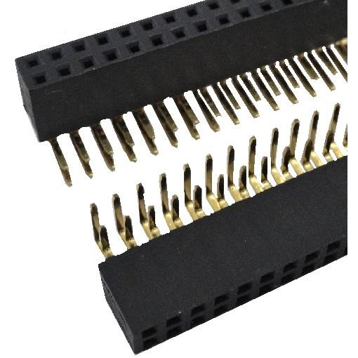 2×7=14P L字90度 ピンソケット 金メッキ 2.54mmピッチ 2個入