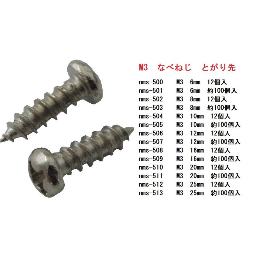 M3 25mm なべねじ 平先 0.5mmピッチ 約100個入 ＜nms-567