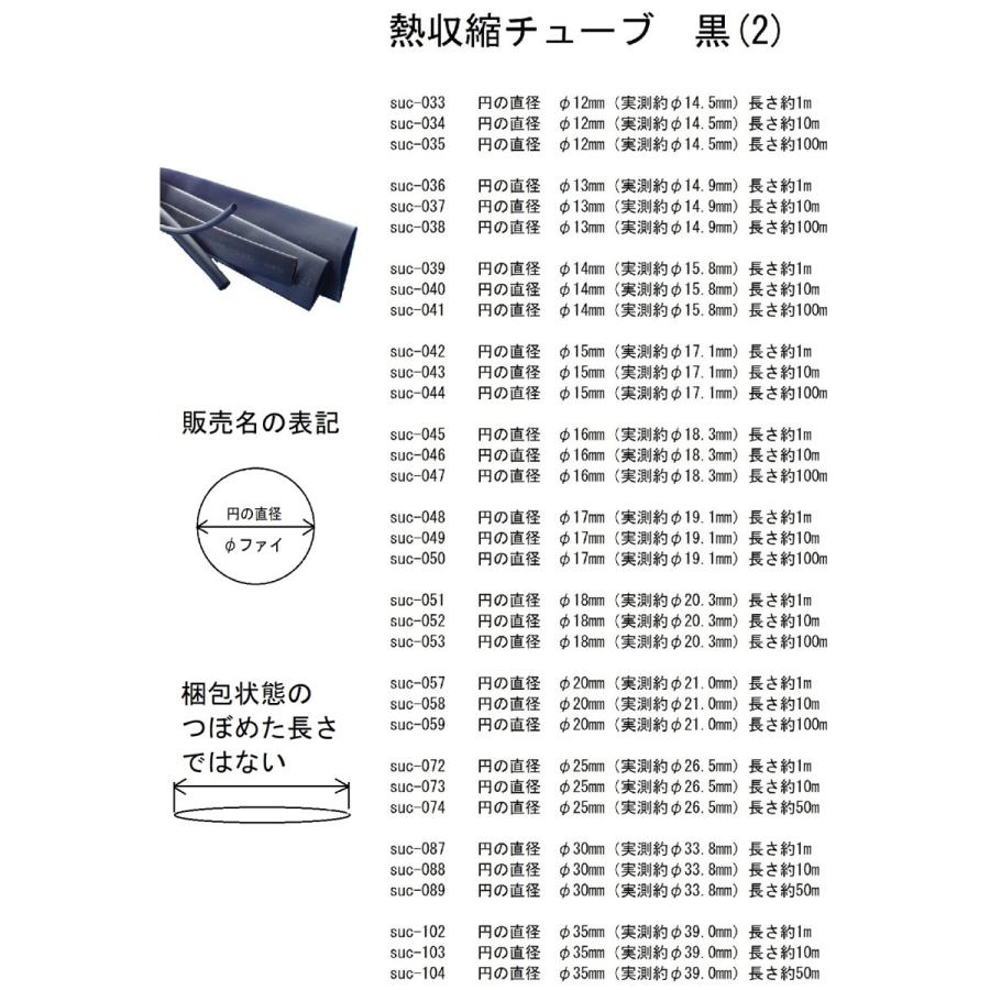 熱収縮チューブ　収縮前の円の直径φ13mm（実測約φ14.9mm）　熱収縮チューブ　長さ約100m　＜suc-038＞｜sapporo-boueki｜08