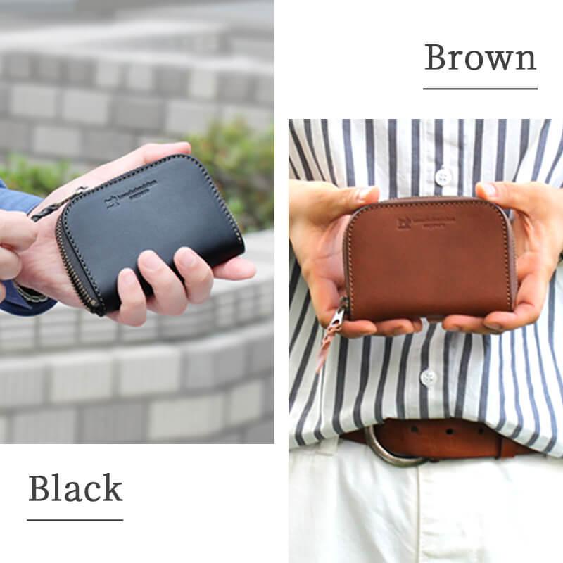 名入れ可 札幌革職人館 ラウンドファスナーキーケース 革 レザー 本革