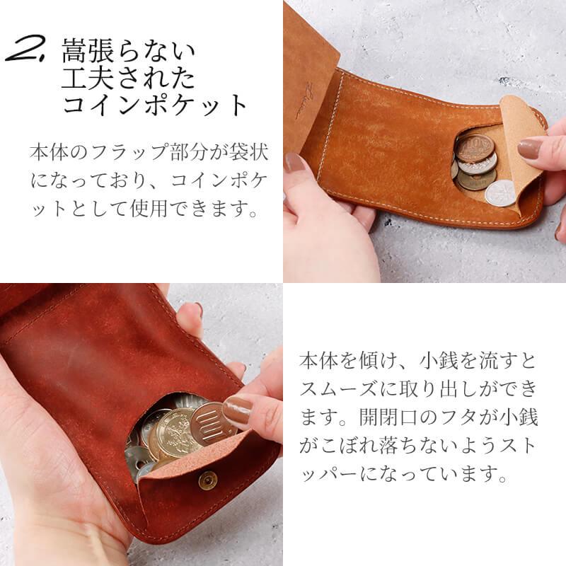 LITSTA タイニーウォレット ミニ財布 お札を折らない 三つ折り Tiny