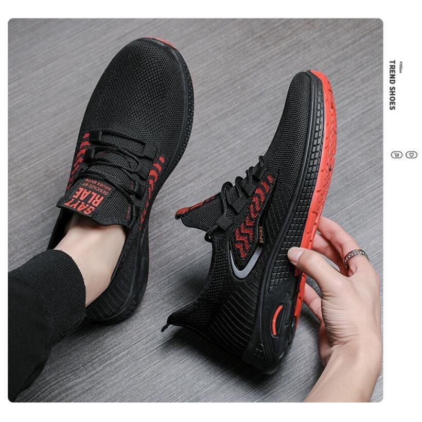 人気セールメンズスニーカー 夏 スニーカー メンズ シューズ 黒 灰 赤 安い おしゃれ スポーツ 軽量 通気 激安