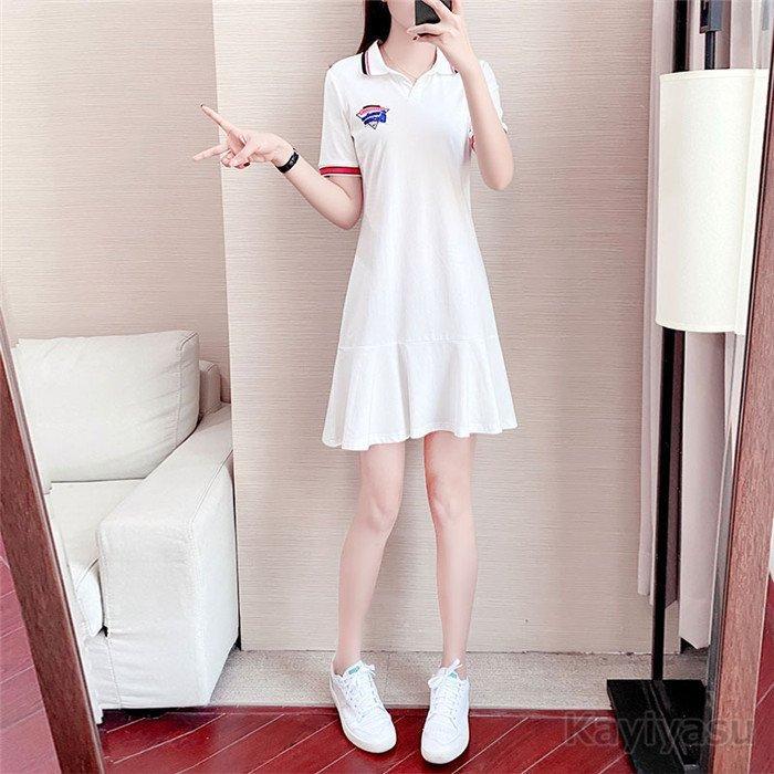 国産 レディースウエア 新作 ポロワンピース 着こなし ゴルフ テニス レジャータイム ゴルフウェア ポロワンピース レディース スポーツチュニック ゴルフワンピース フリル 着痩せ 細身 ロングポロシャツ 夏用コーデ 通気吸汗 半袖 Polo Aライン Www Threeriversofs Com