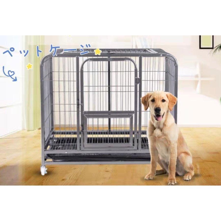 ペットケージ 大型 犬用 鉄製 上網開閉型 キャスター付 小型犬 中型犬 プレゼント 61 以上節約