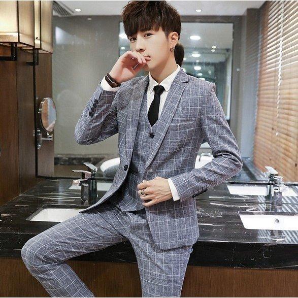 7863円 海外 ビジネススーツ メンズ 3ピーススーツ スリーピーススーツ チェック柄 おしゃれスーツ 二次会 結婚式 ビジネス 卒業式 成人式