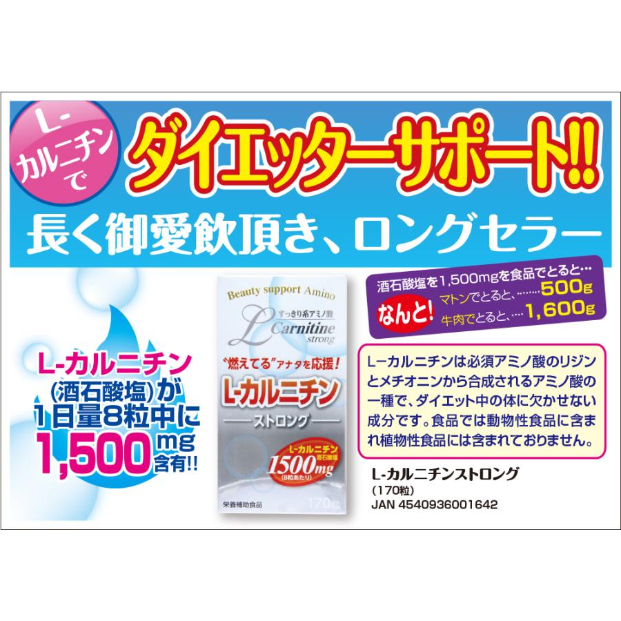 L-カルニチン サプリ サプリメント L-カルニチン ストロング 170粒 カルニチン  Lカルニチン アミノ酸｜sapri-bk｜05