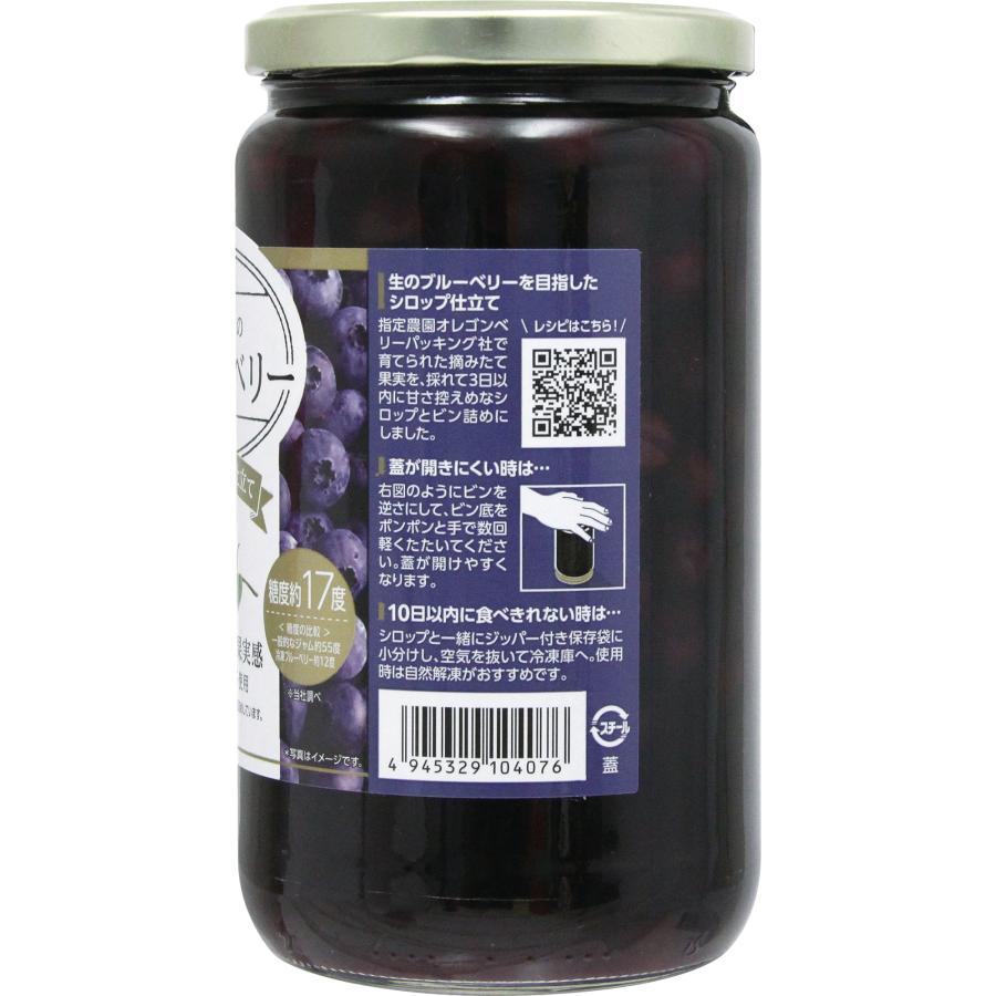 オレゴン州の生ブルーベリーシロップ仕立て 750g 3個セット 生