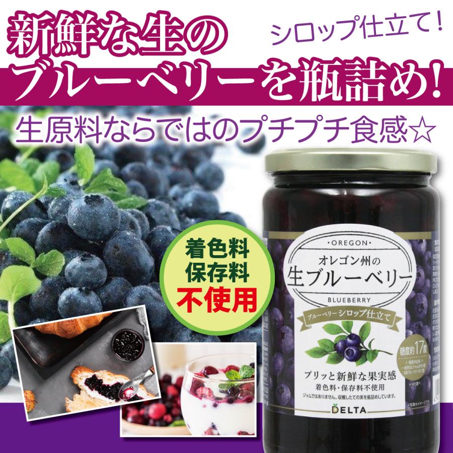 オレゴン州の生ブルーベリーシロップ仕立て 750g 生ブルーベリー