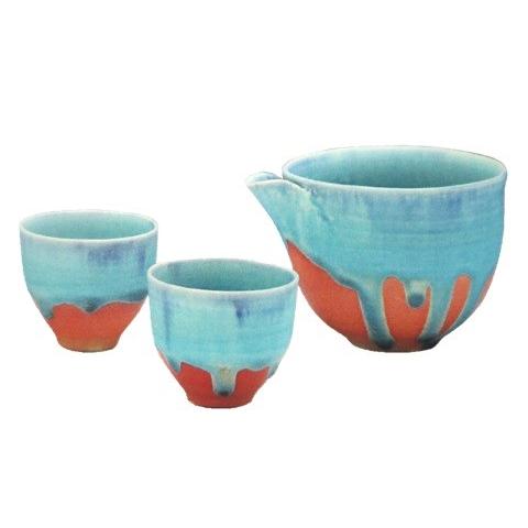 (欠品中)和食器 京焼・清水焼 碧彩 片口酒器 日本酒 晩酌 ぐい呑 贈り物 プレゼント(お取り寄せ商品 欠品時約1ヶ月程度)