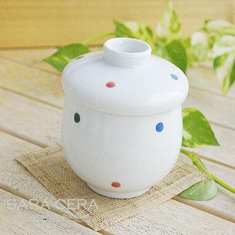 石丸陶芸 《在庫品》茶碗蒸し 器 波佐見焼 色水玉 茶碗蒸し碗 スープ