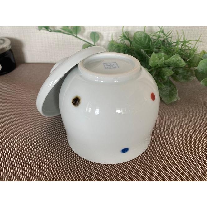 石丸陶芸 《在庫品》茶碗蒸し 器 波佐見焼 色水玉 茶碗蒸し碗 スープ