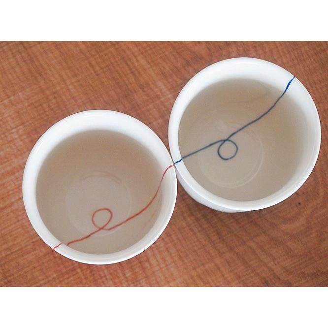 石丸陶芸 《在庫品》和食器 波佐見焼 有田焼 毛糸玉と猫 湯飲み 青