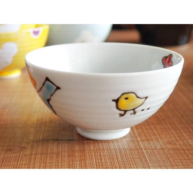 石丸陶芸 波佐見焼 ミニ茶碗 ことり ご飯茶碗 お茶碗 飯碗 キッズ 子供