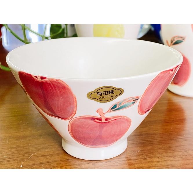 石丸陶芸 波佐見焼 有田焼 りんご ご飯茶碗 お茶碗 菊祥窯 フレッシュ