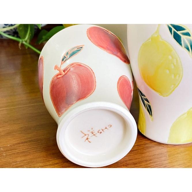 石丸陶芸 和食器 波佐見焼 有田焼 りんご フリーカップ コップ 石丸陶芸 和食器 波佐見焼 有田焼 りんご フリーカップ コップ