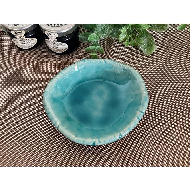 丸モ高木陶器 《在庫品》小付 和食器 トルコブルー トルコ釉 タタラ