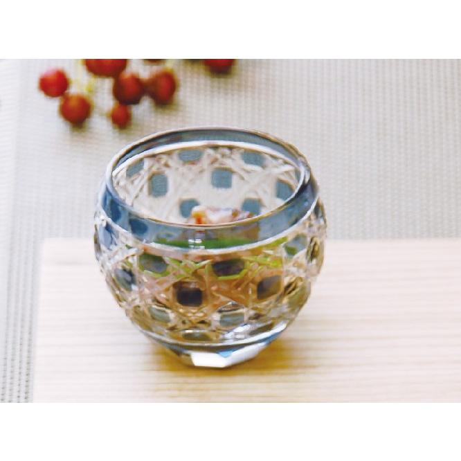 ガラス食器 夢切子 珍味入 藍 グラス 人気(お取り寄せ商品 欠品時約1ヶ月程度)｜sara-cera-y｜03