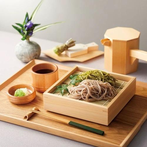 蕎麦皿 ひのき正角ざる(竹ス付) そば用食器 木製そば皿 盛箱(お 蕎麦皿 ひのき正角ざる(竹ス付) そば用食器 木製そば皿 盛箱(お