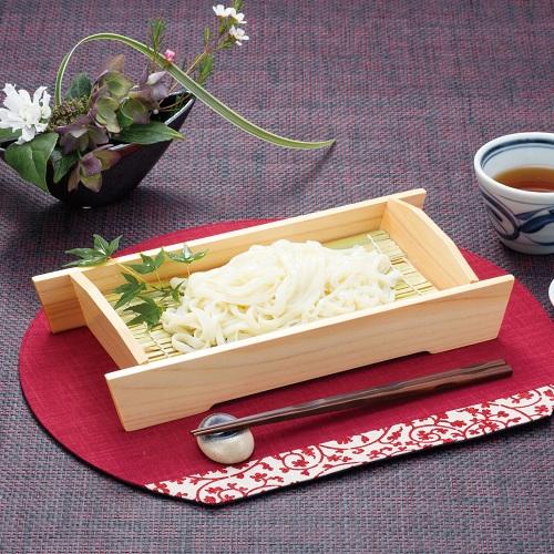 桧 廻船盛器(竹ス付) 盛り器 木製 舟形 そば うどん (お取り寄せ商品