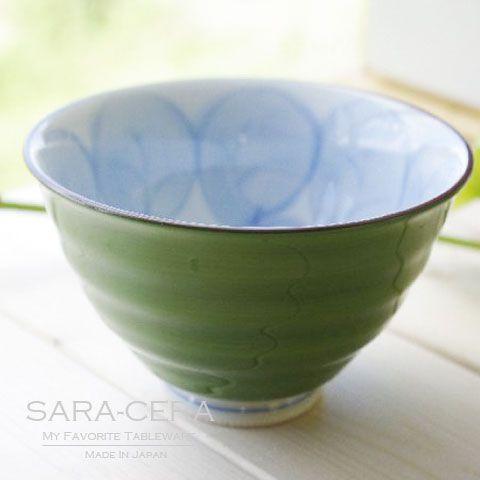 《在庫品》お茶碗 波佐見焼 和食器 木の葉ふくろう ご飯茶碗 緑グリーン 大 飯碗 茶碗(欠品時約1ヶ月程度)200420000045｜sara-cera-y