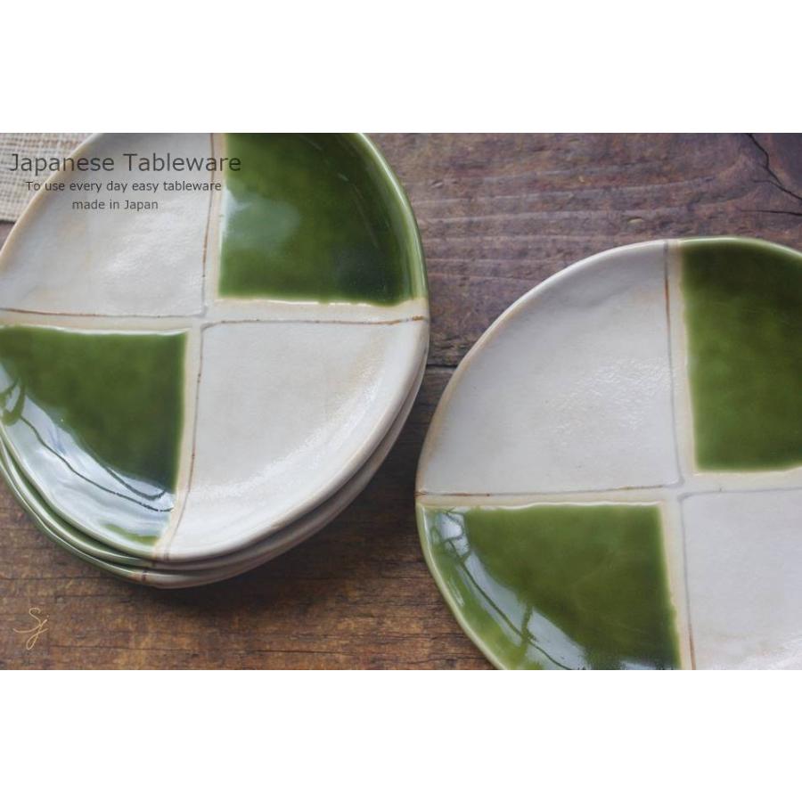 瀬戸焼　織部四方長皿　5客　15cm　明治〜大正期 瀬戸焼織部四方長皿5客15cm明治〜大正期