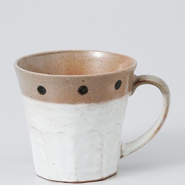 和食器 黒ドット マグカップ カフェ コーヒー 紅茶 珈琲 お茶 オフィス おうち 食器 陶器 おしゃれ うつわ てなグッズや