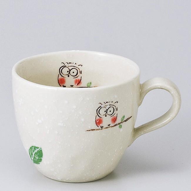 和食器 幸せふくろう マグカップ 赤 カフェ コーヒー 紅茶 珈琲 お茶 オフィス おうち 食器 陶器 おしゃれ うつわ S お気に入り食器 おうちのうつわ 通販 Yahoo ショッピング