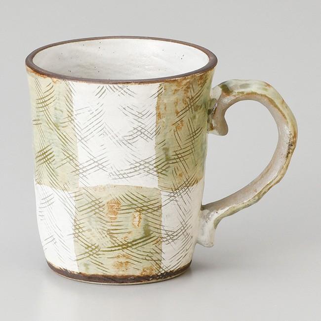 和食器 織部市松 マグカップ コーヒー 珈琲 紅茶 カフェ おしゃれ 陶器 うつわ おうち 軽井沢 春日井 ギフト 現品限り一斉値下げ