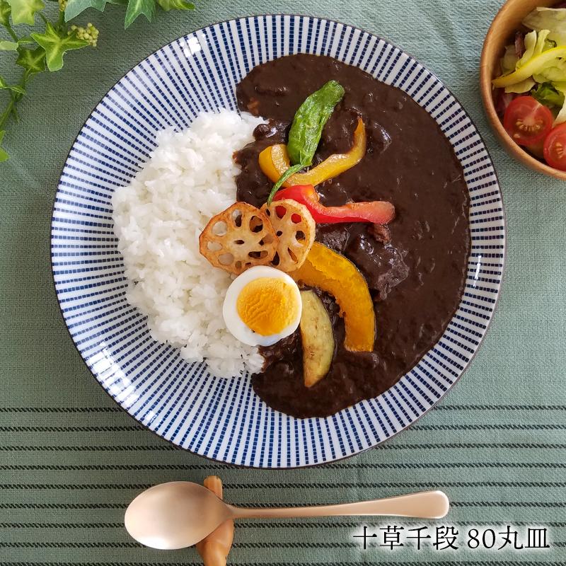 食器 カレー皿 大皿 25cm おしゃれ 可愛い 北欧風 十草千段 80皿 033