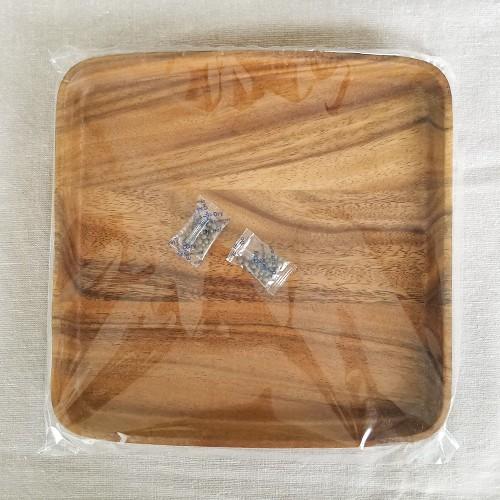 CHABATREE トレイ25x25cm Mサイズ アカシア 4枚 CHABATREE チャバツリー チーク材 木製 正方形トレー LIMPID Mサイズ