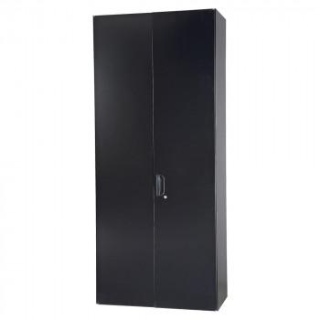 豊國工業 壁面収納庫深型両開きH2100 ブラック HOS-HRLX-B CN-10色(ブラック)
