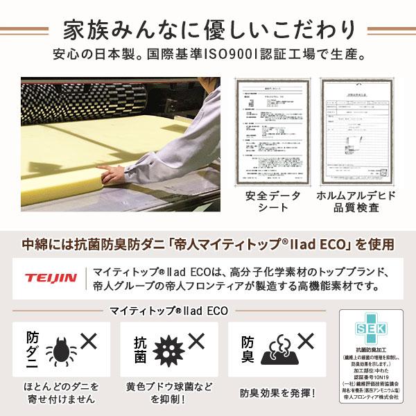 2022年最新海外 マットレス ファミリータイプ 〔幅200cm シングル×2枚 3人用 ブラウン〕 厚さ12cm 連結 高反発 抗菌 防臭 防ダニ 折りたたみ 3つ折り〔代引不可〕