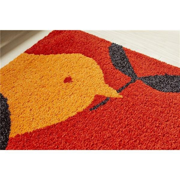 玄関マット 約幅50×長さ80cm コトリマット レッド 日本製 手洗い可 防ダニ ホットカーペット可 デザインライフ スミノエ_2
