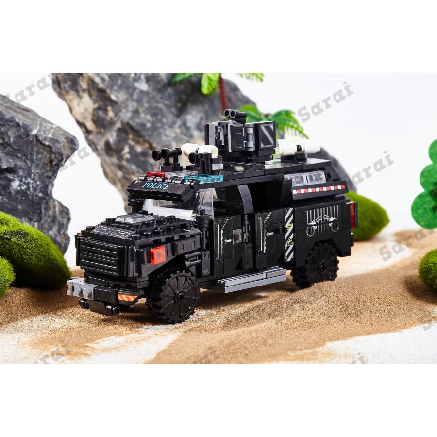 LEGO レゴ 互換 ブロック SWAT 警察 特殊部隊 装甲車 輸送 ミニフィグ スワット 大人 子供 男の子 互換品 人形 誕プレ 軍隊 ミリタリー 武器 クリスマス 冬休み｜sarai-store｜03