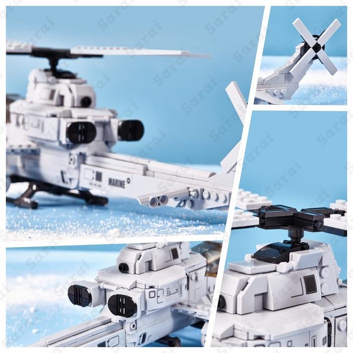 LEGO レゴ 互換 ブロック 模型 攻撃ヘリコプター AH-1Z ヴァイパー アメリカ軍 ミニフィグ 互換品 人形 軍隊 ミリタリー 兵隊 武器 兵士 銃 クリスマス 冬休み｜sarai-store｜15