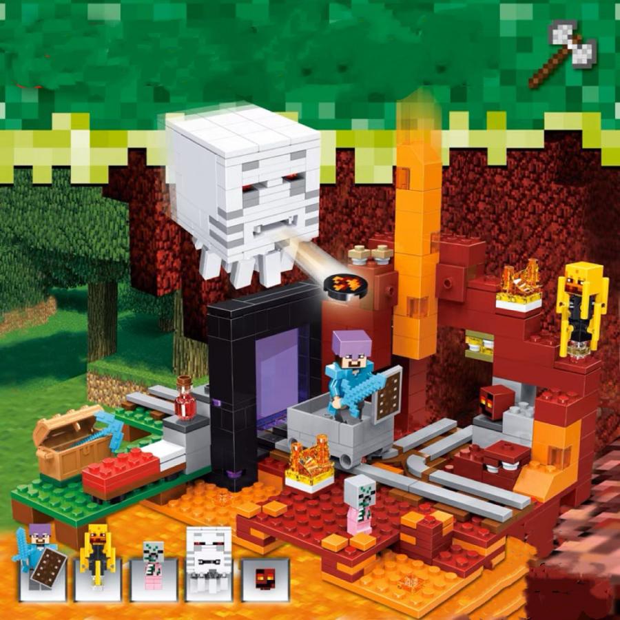 LEGO レゴ マインクラフト マイクラ 風 ブロック 互換 闇のポータル 21143 ミニフィグ 知育玩具 種類 フィギュア 村 tnt 互換品 人形 誕プレ クリスマス 冬休み｜sarai-store｜02