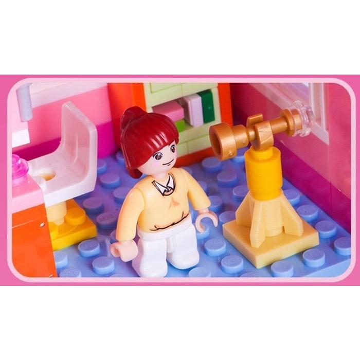 【互換品】 レゴブロック レゴ 互換 ブロック玩具 LEGO ブロック ピンクの屋根 ドールハウス 組立玩具 知育ブロック おもちゃ 子供 人形 フィギュア 女の子の画像