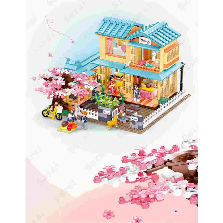 【互換品】 レゴ 互換 LEGO ブロック 桜の木 大きなお家 ミニフィグ セット 組立玩具 ブロック玩具 レゴブロック 知育ブロック おもちゃ 子供 フィギュア こども_2
