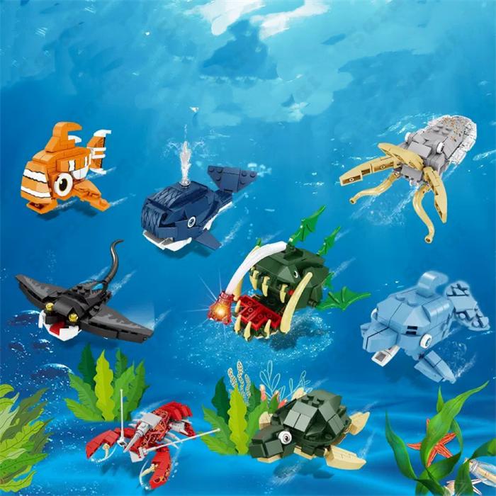 互換品】 レゴ 互換 LEGO ブロック 海洋生物 クマノミ イカ タコ
